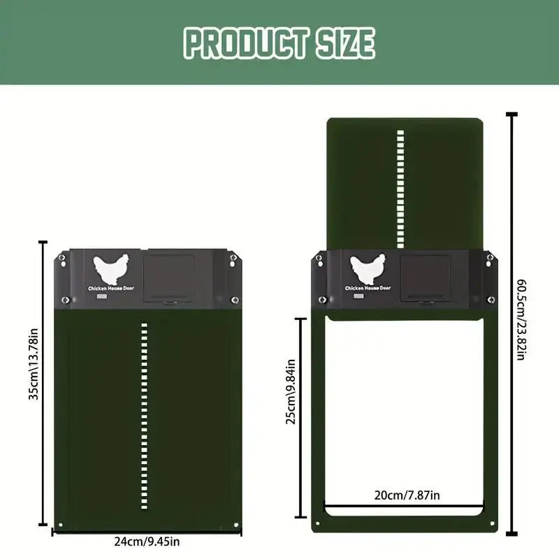 Eggs on Legs - Automatic Chicken Coop Door with Light Sensor - Battery Powered - Eggs on Legs
