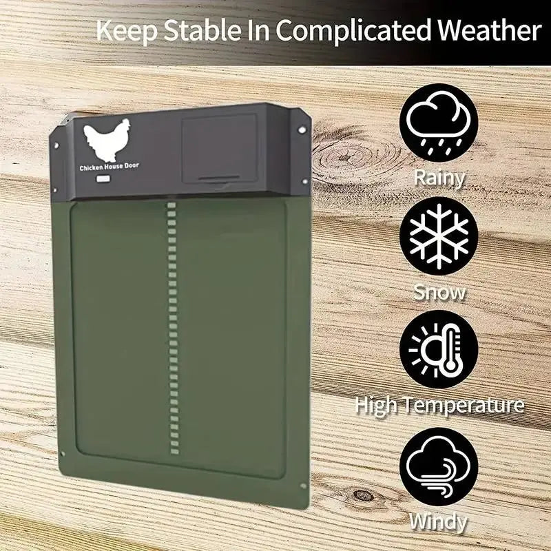 Eggs on Legs - Automatic Chicken Coop Door with Light Sensor - Battery Powered - Eggs on Legs