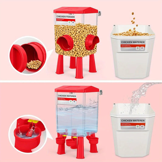 Eggs on Legs - Chicken Feeder and Water Dispenser Set - Eggs on Legs