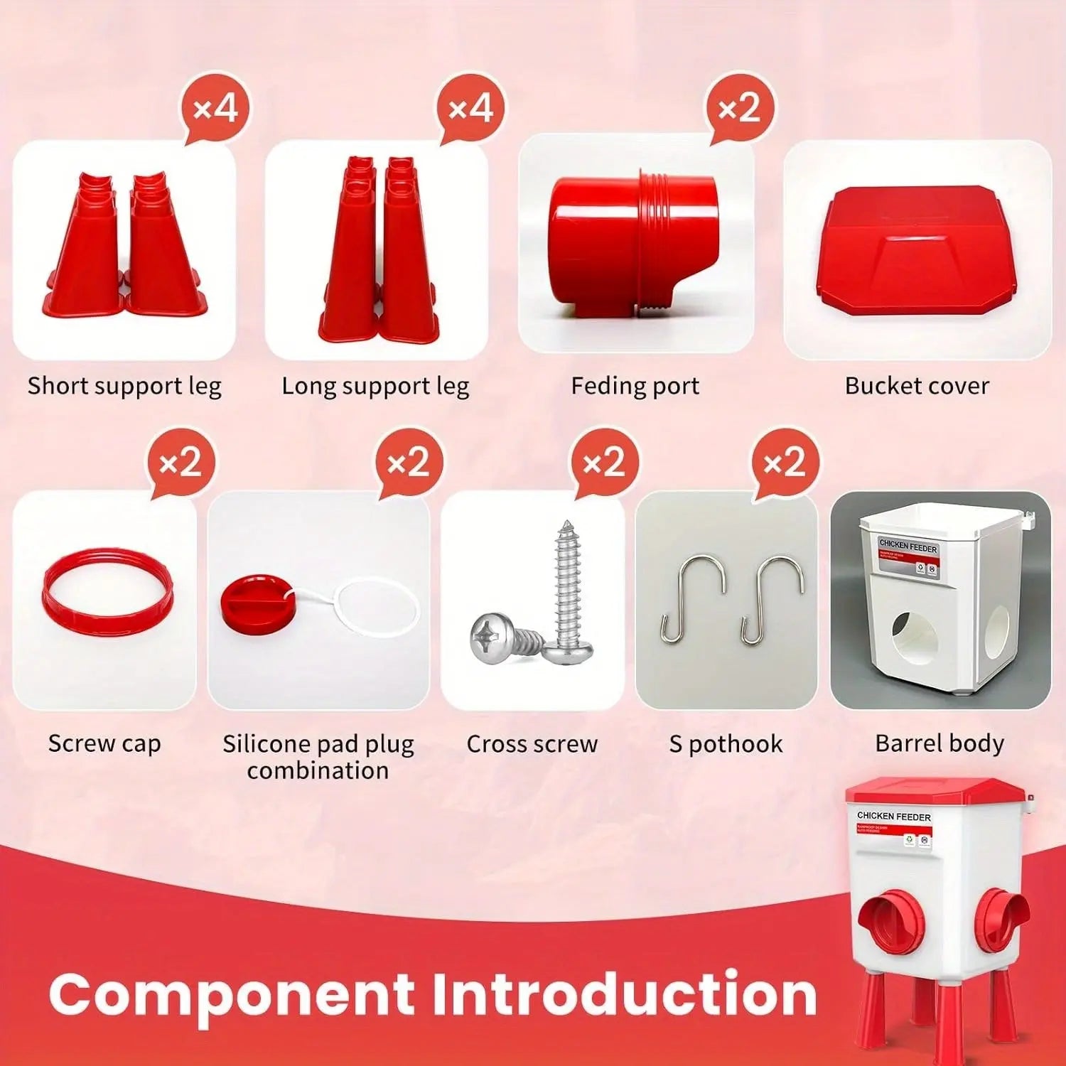 Eggs on Legs - Chicken Feeder and Water Dispenser Set - Eggs on Legs