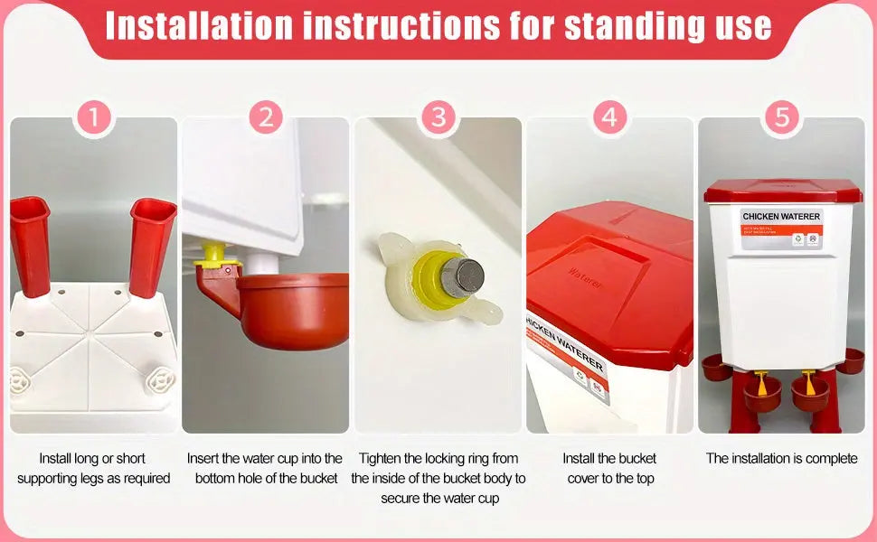Eggs on Legs - Chicken Feeder and Water Dispenser Set - Eggs on Legs