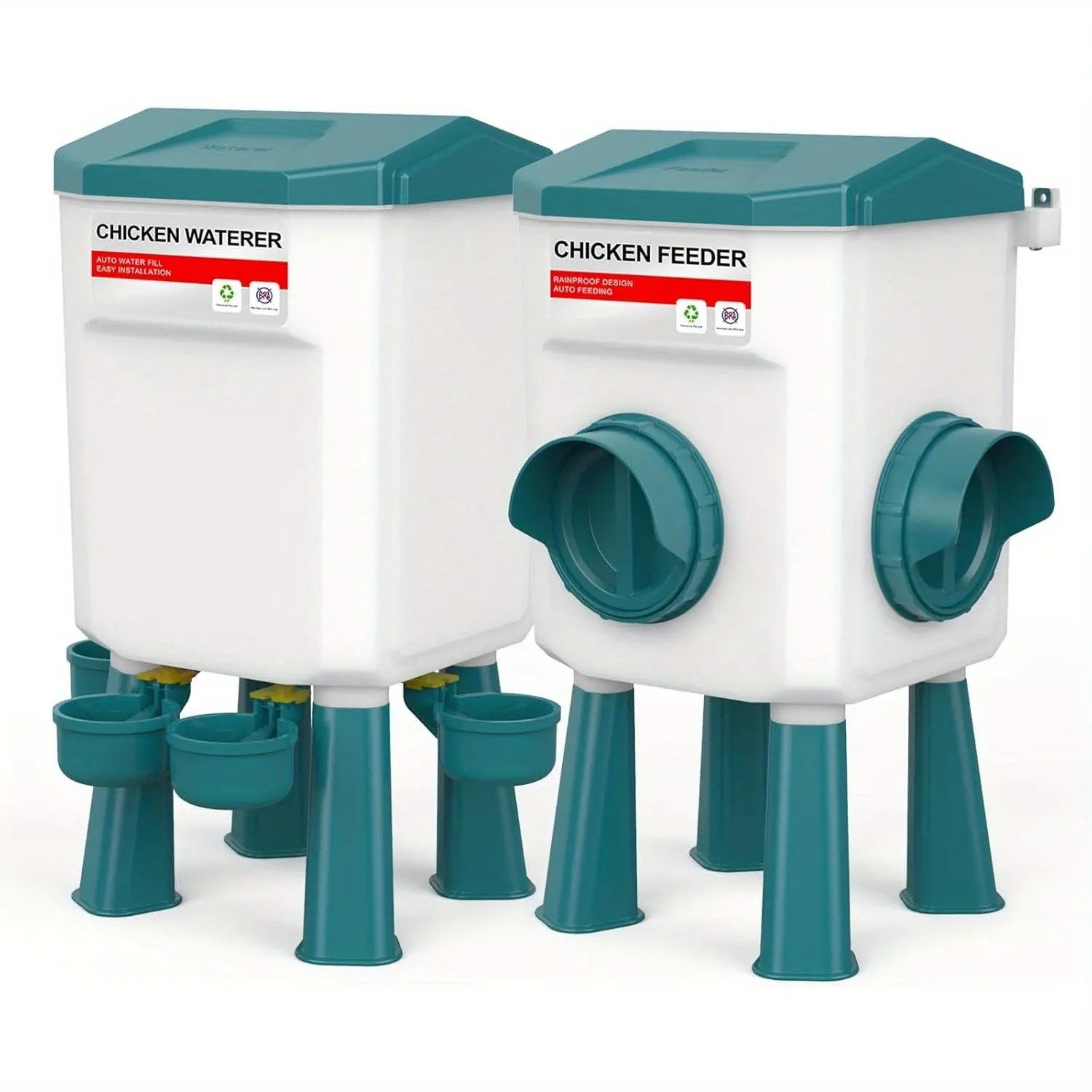 Eggs on Legs - Chicken Feeder and Water Dispenser Set - Eggs on Legs