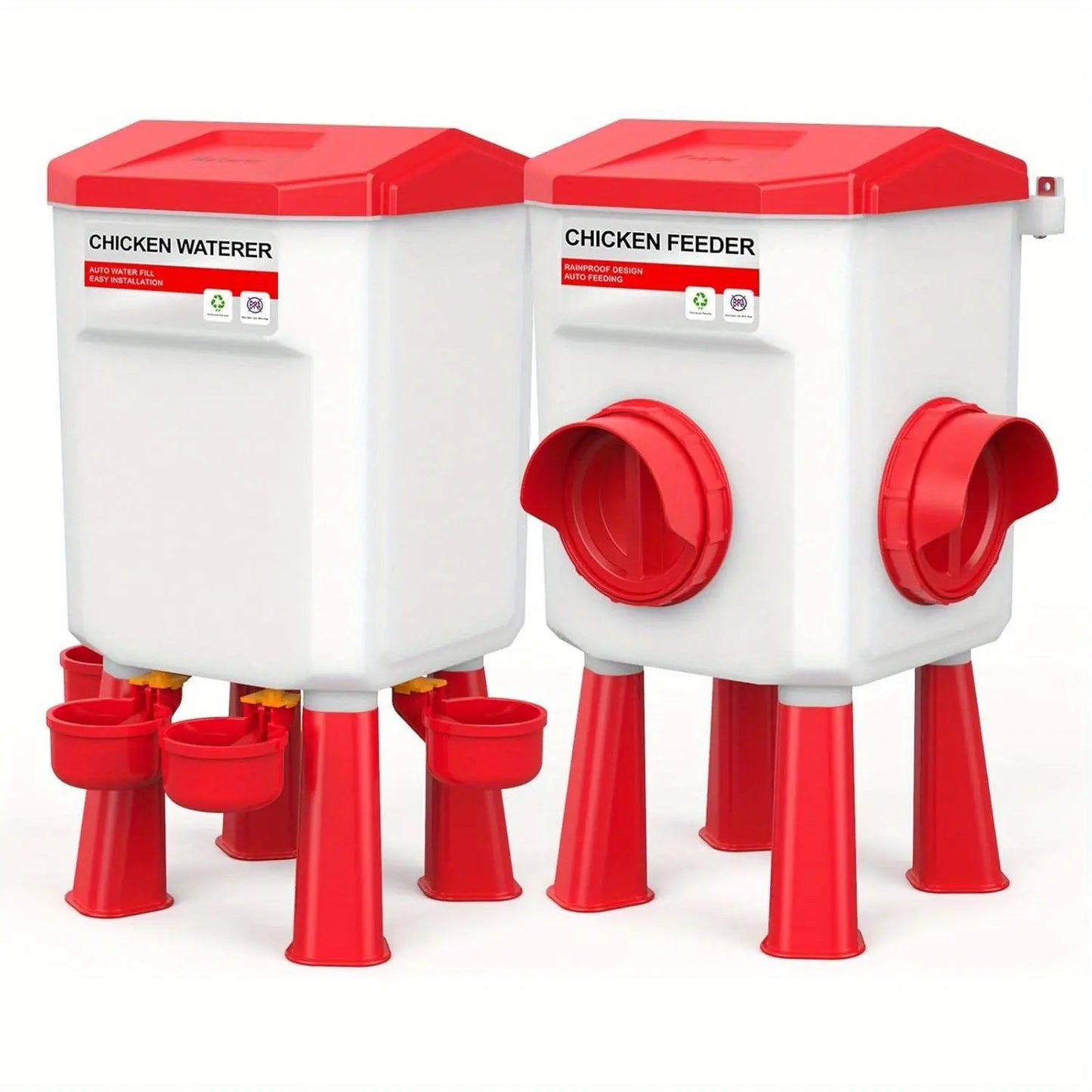 Eggs on Legs - Chicken Feeder and Water Dispenser Set - Eggs on Legs